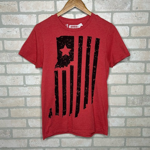 Red Indiana Flag Tshirt - Picture 1 of 4